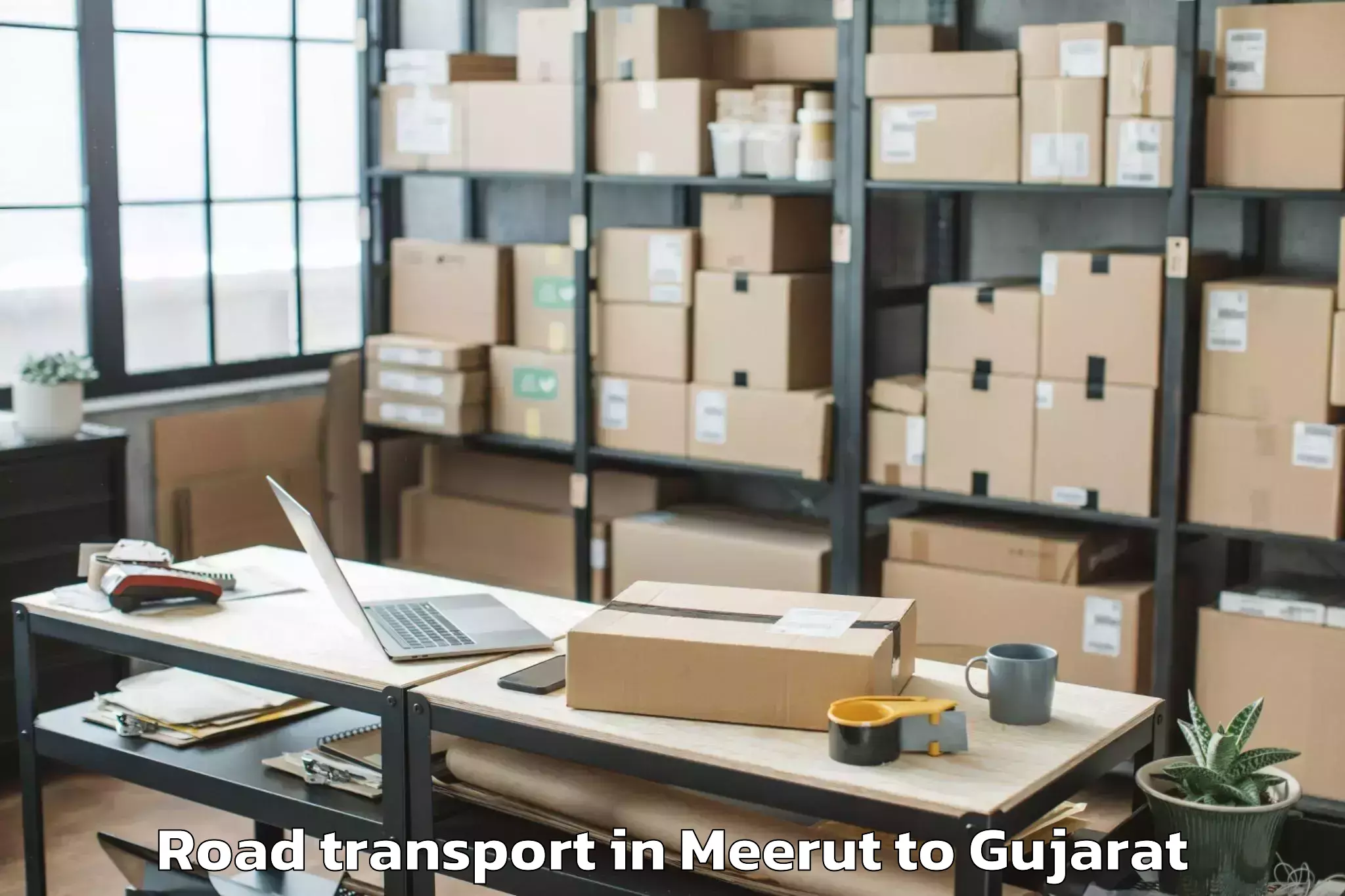 Top Meerut to Kadodara Road Transport Available